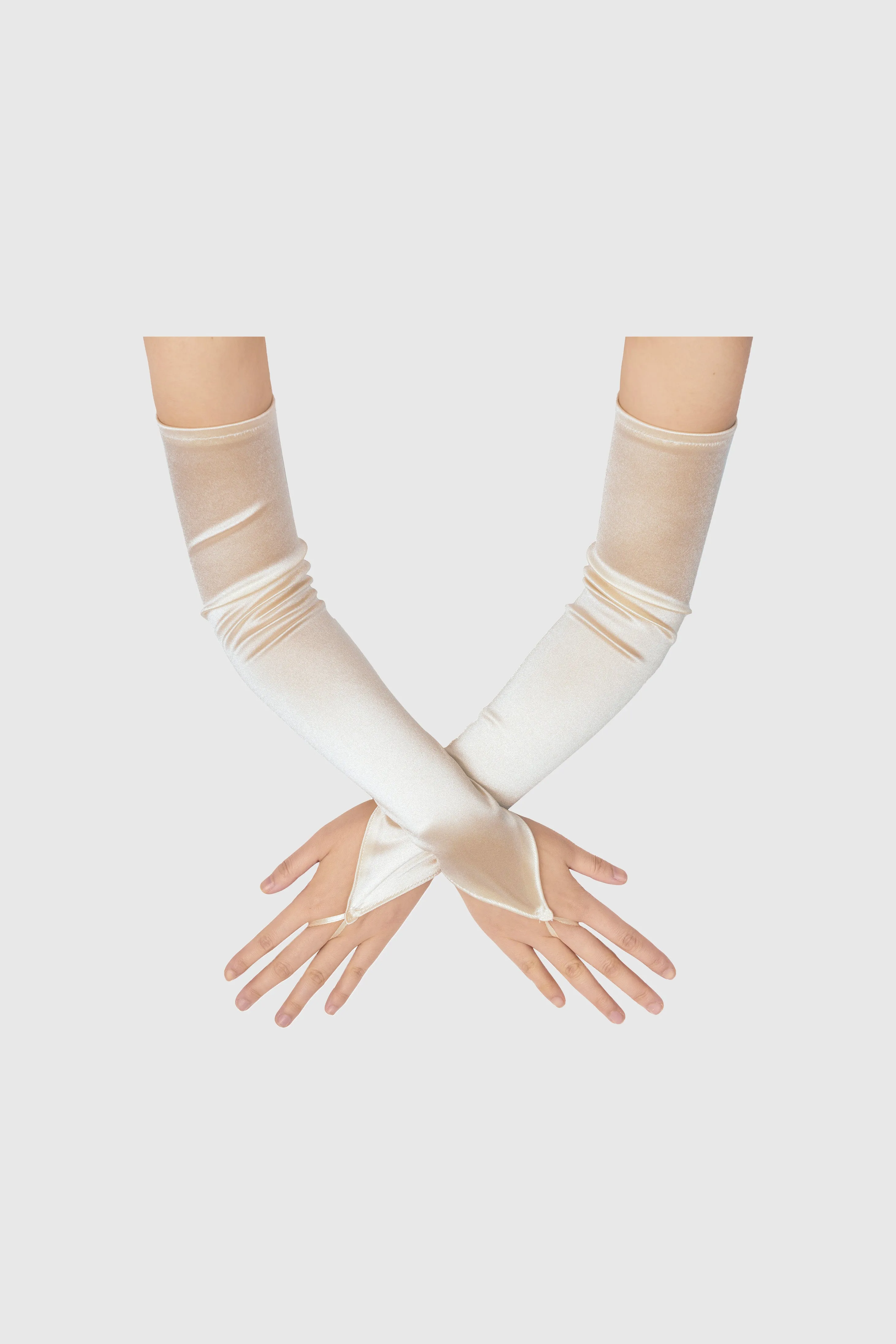 19'' Finger Loop Satin Stretchy Gloves