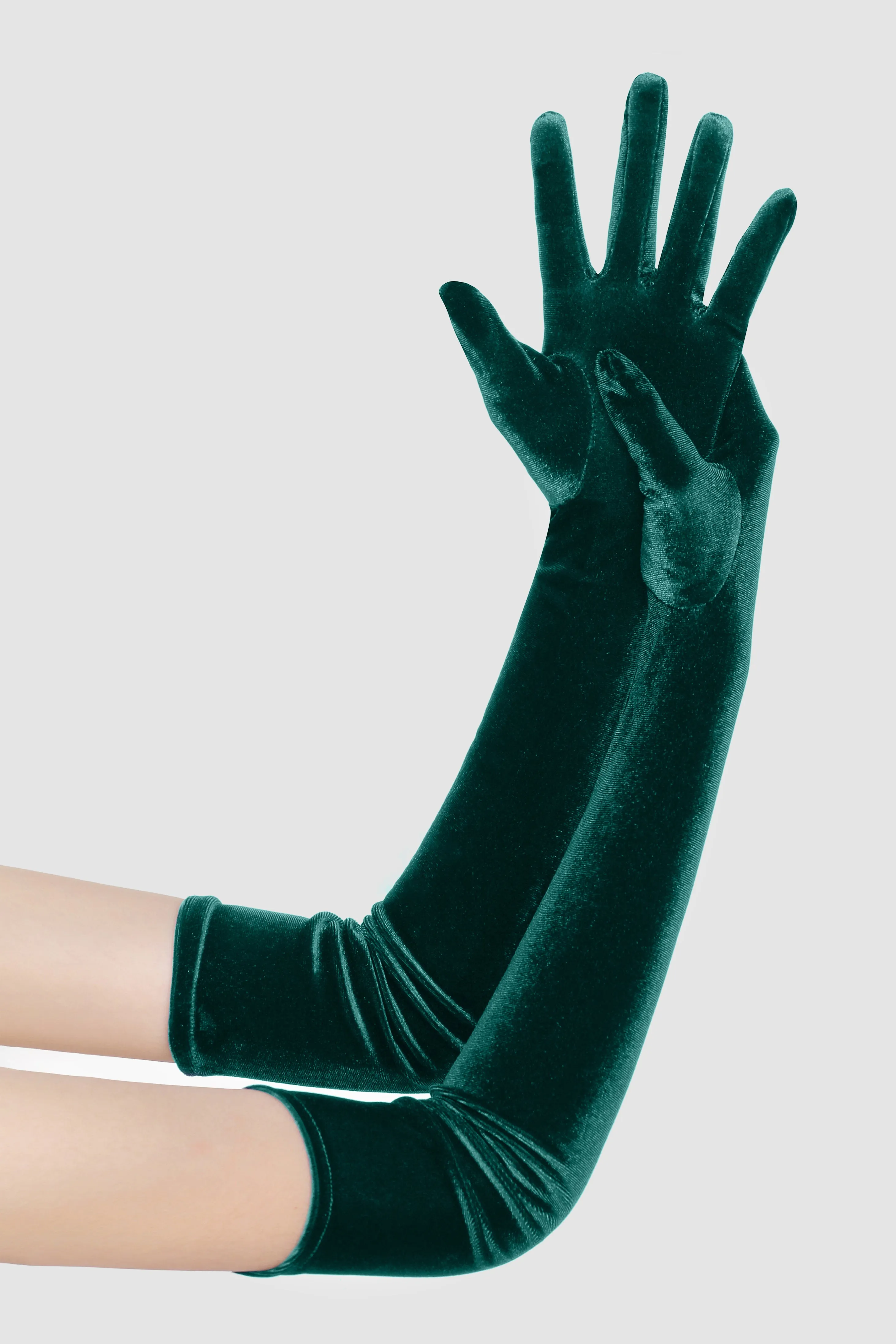 21.6" Elbow Length Velvet Stretchy Gloves