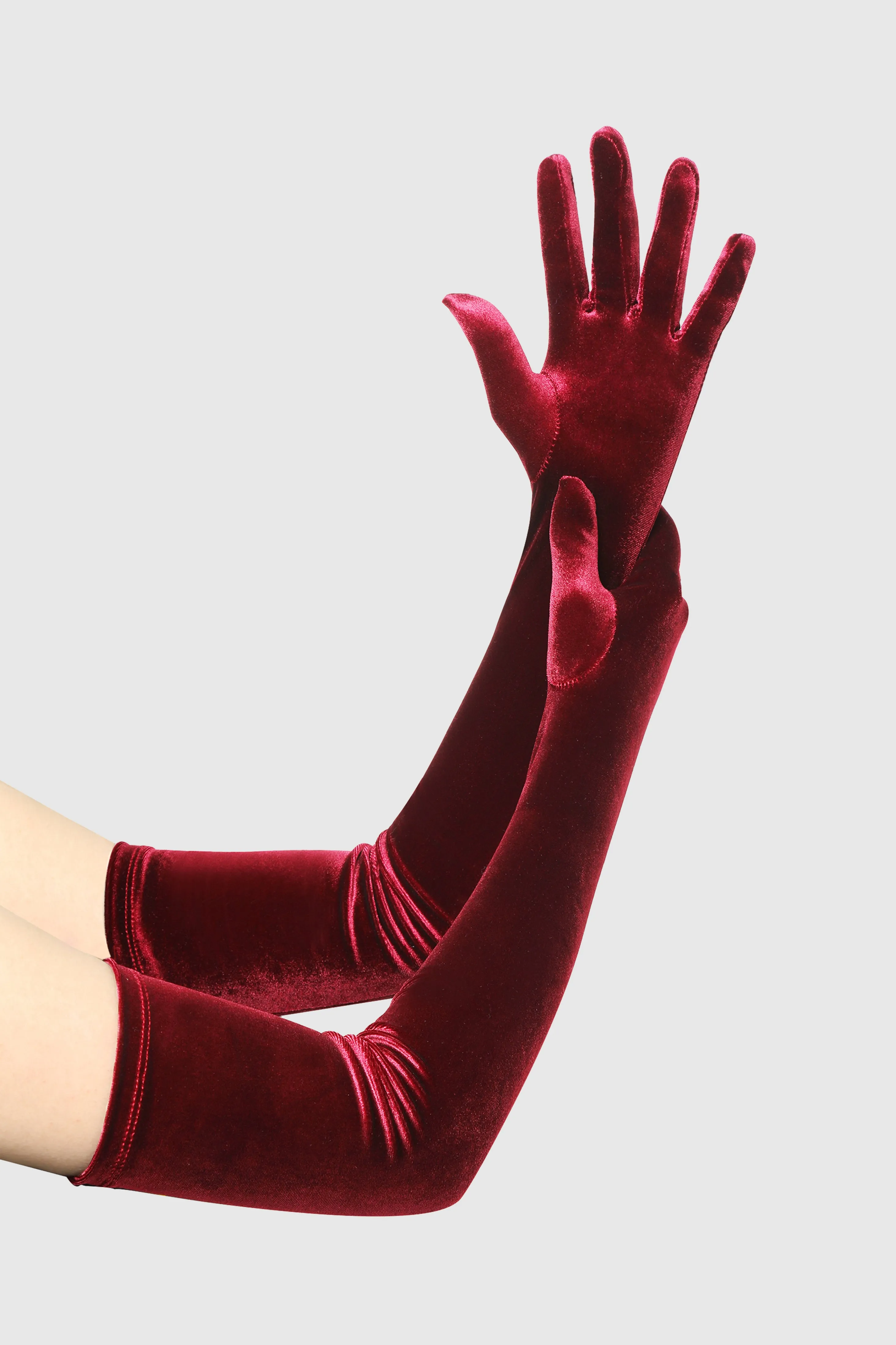 21.6" Elbow Length Velvet Stretchy Gloves