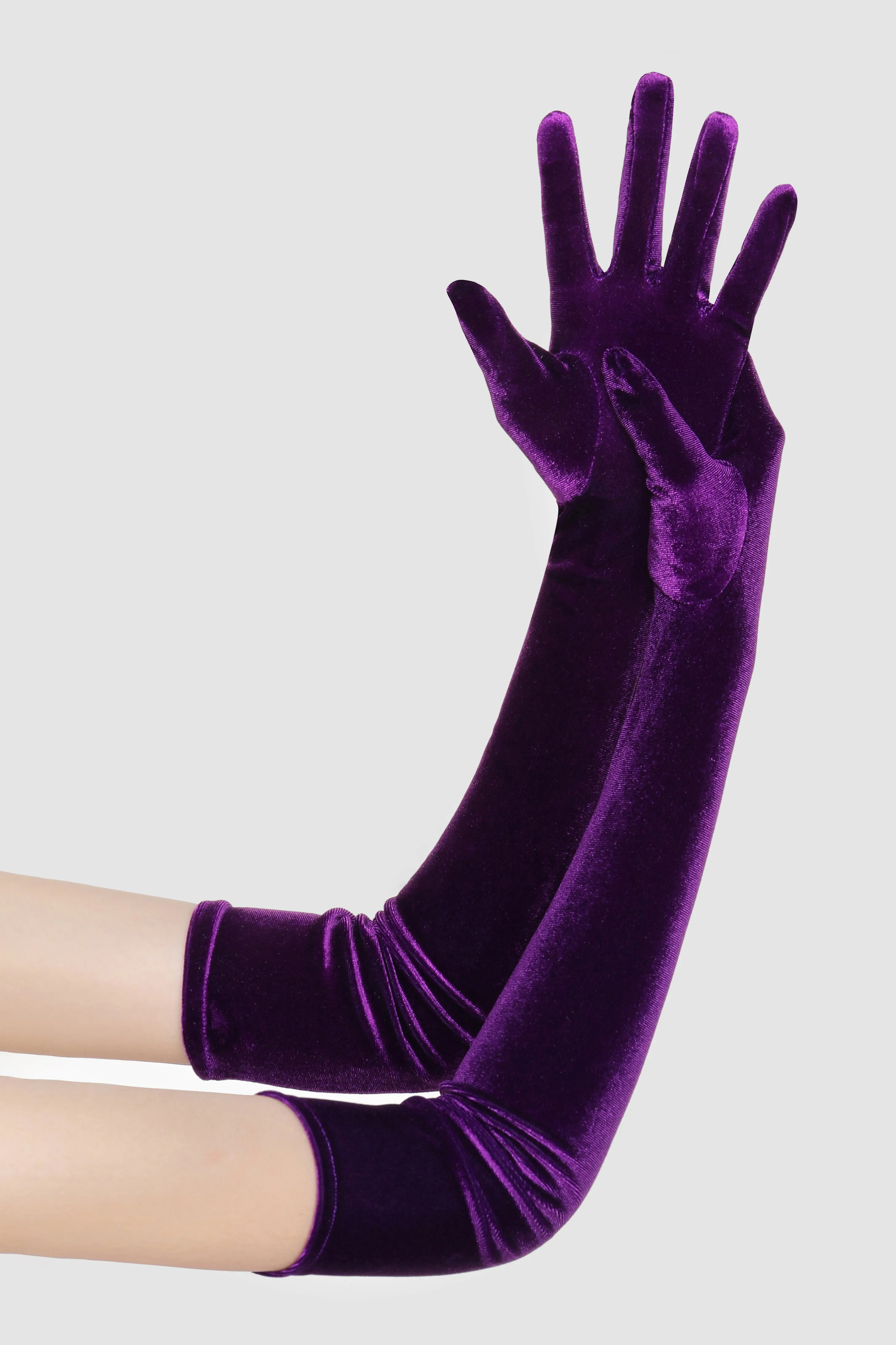 21.6" Elbow Length Velvet Stretchy Gloves