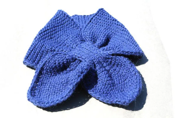 Alpaca Hand Knitted Pull Through Scarf in Cobalt