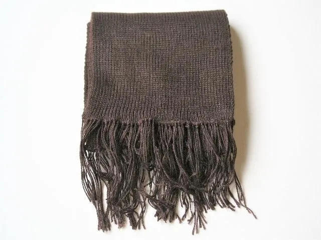 alpaca knitted scarf - chocolate