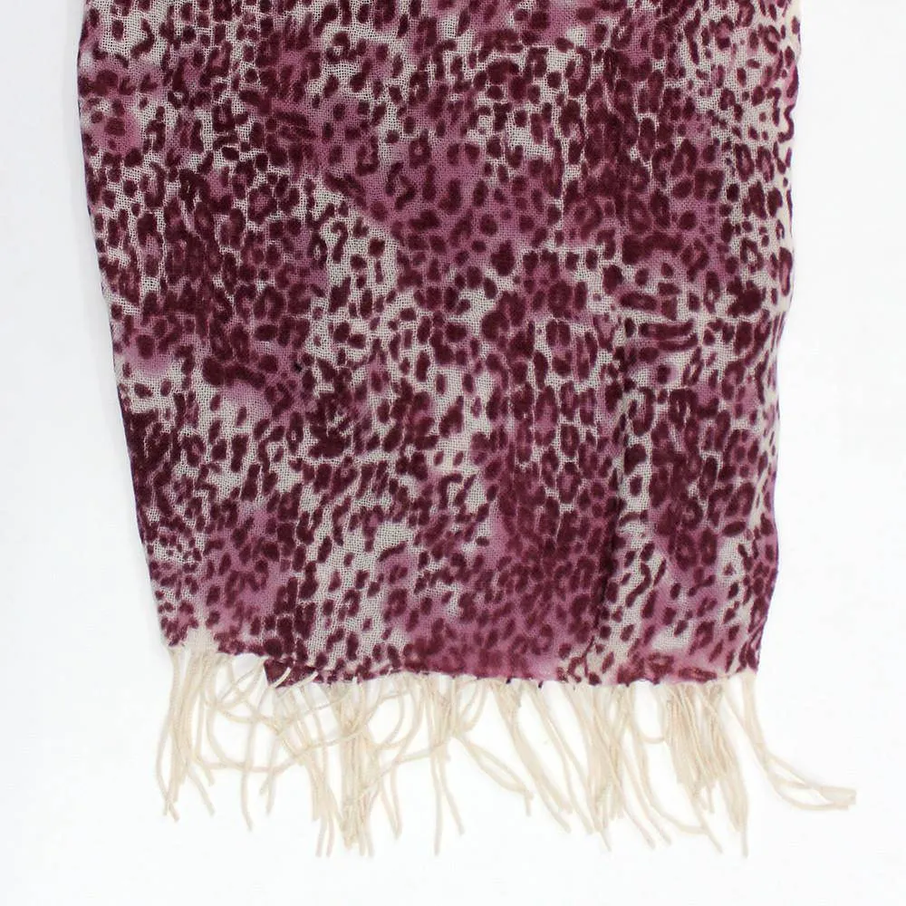 Animal Print Cashmere Scarf - Pink