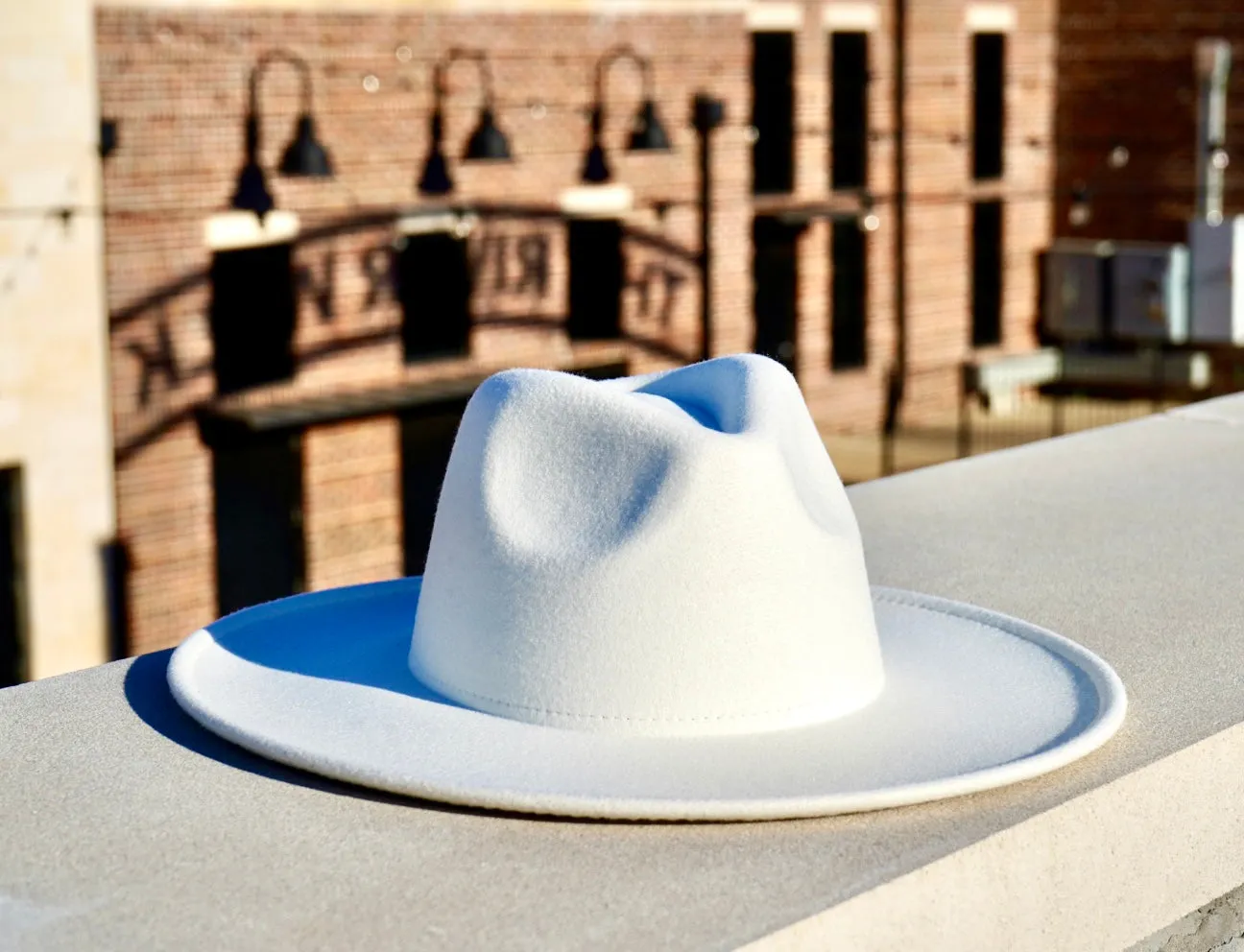 Atlanta Wide Brim Fedora - White