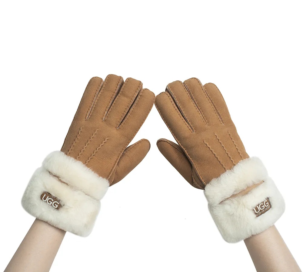 AUSTRALIAN SHEPHERD® Fluffy Sheepskin Wool Shearling Lined Gloves Puni