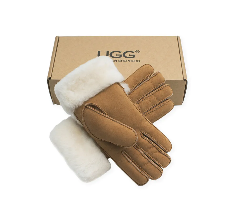 AUSTRALIAN SHEPHERD® Fluffy Sheepskin Wool Shearling Lined Gloves Puni