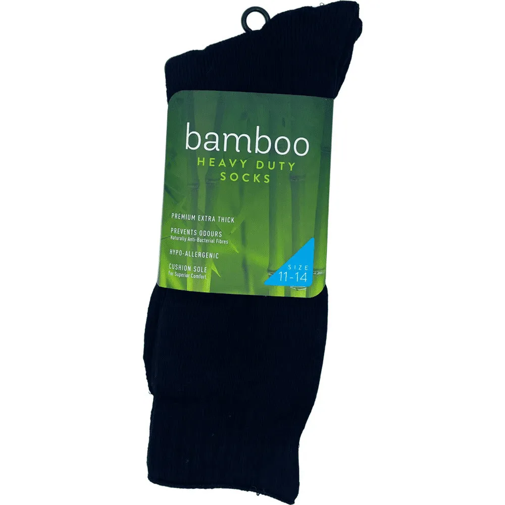 Bamboo Heavy Duty Socks - 1 Pack - Black