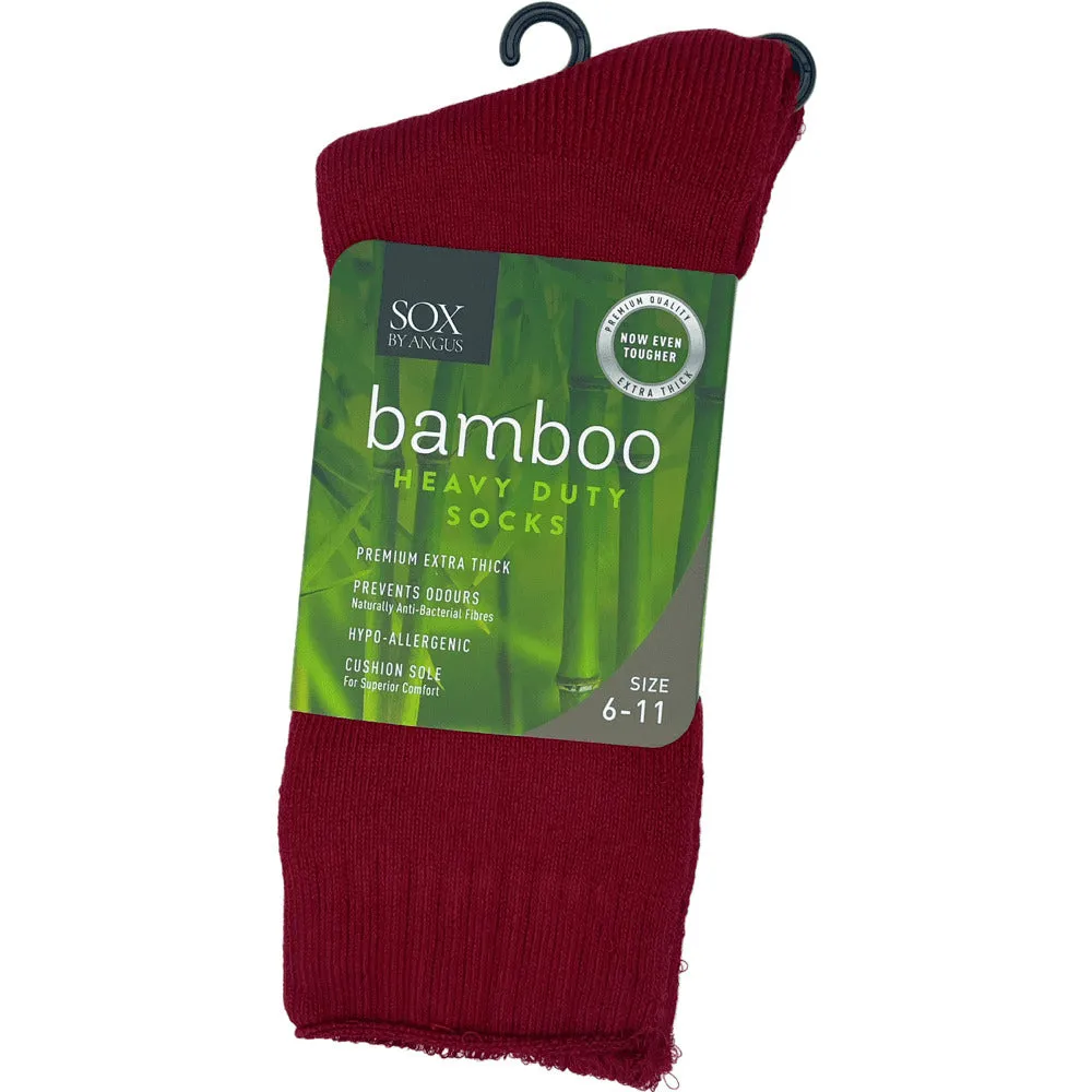 Bamboo Heavy Duty Socks - 1 Pack - Burgundy