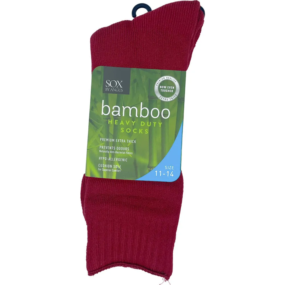 Bamboo Heavy Duty Socks - 1 Pack - Burgundy