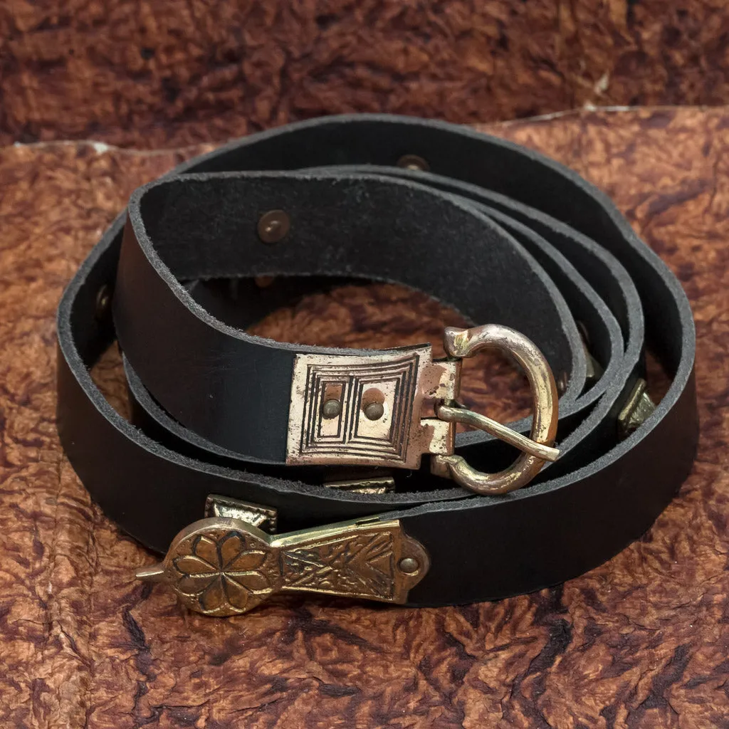 Brass & Brown Leather Belt