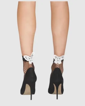 Butterfly Net Socks - White