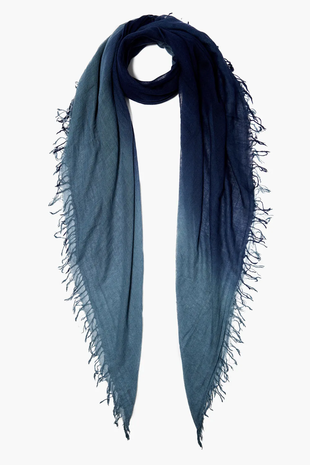 Chan Luu Dip- Dyed Cashmere and Silk Scarf- pageant blue