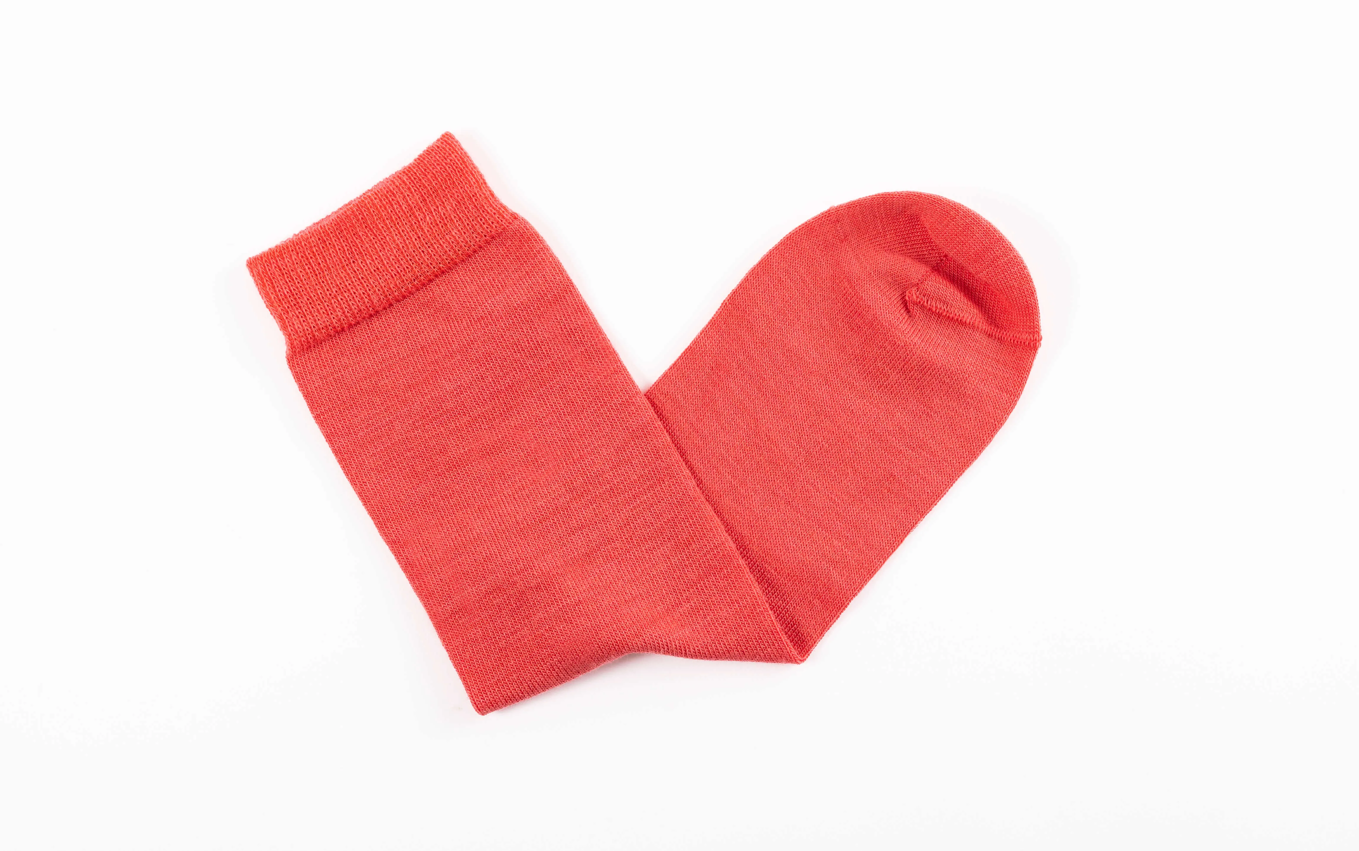 Coral Red Merino Socks