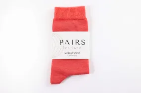 Coral Red Merino Socks