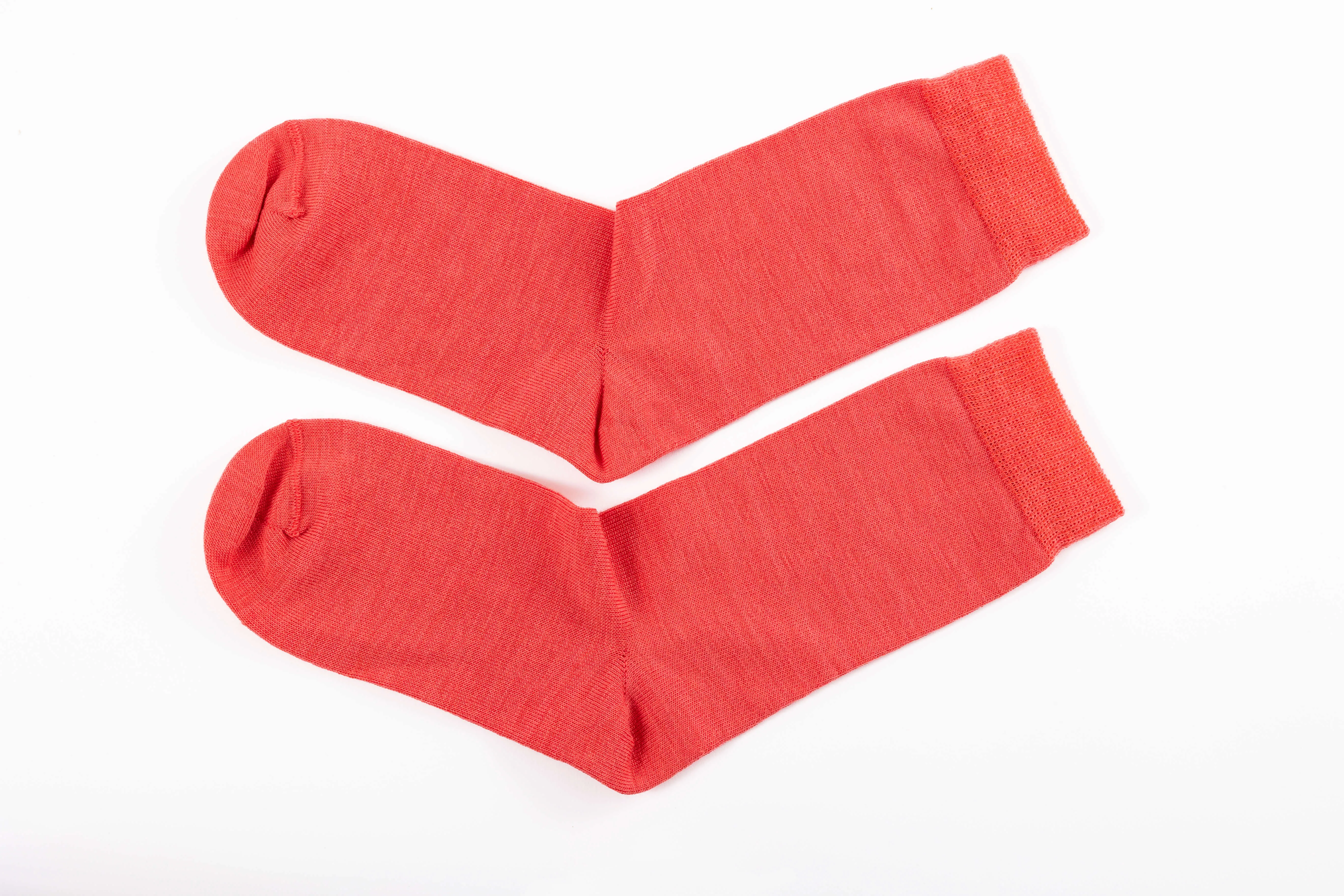 Coral Red Merino Socks