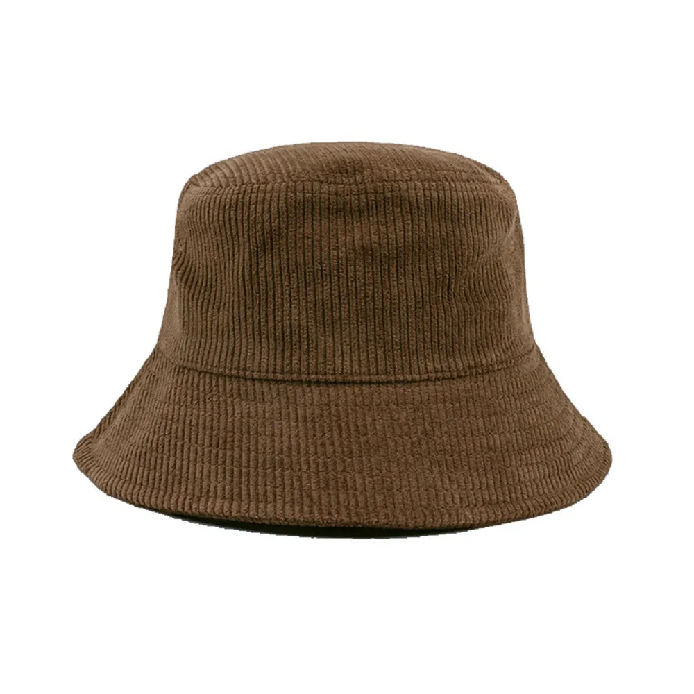 Corduroy Bucket Hat Outdoor Fishing Boonie Cap Packable Sun Hat YZB0209