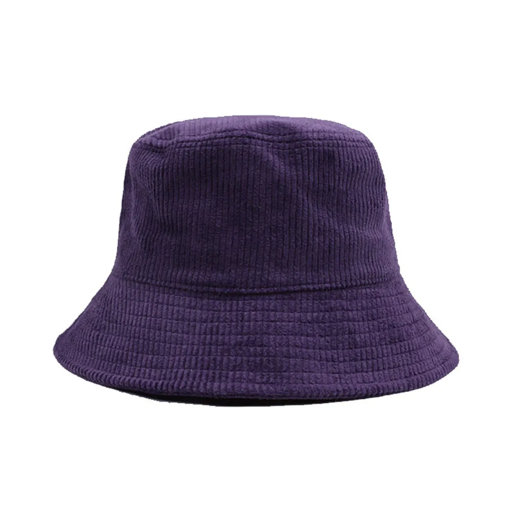 Corduroy Bucket Hat Outdoor Fishing Boonie Cap Packable Sun Hat YZB0209