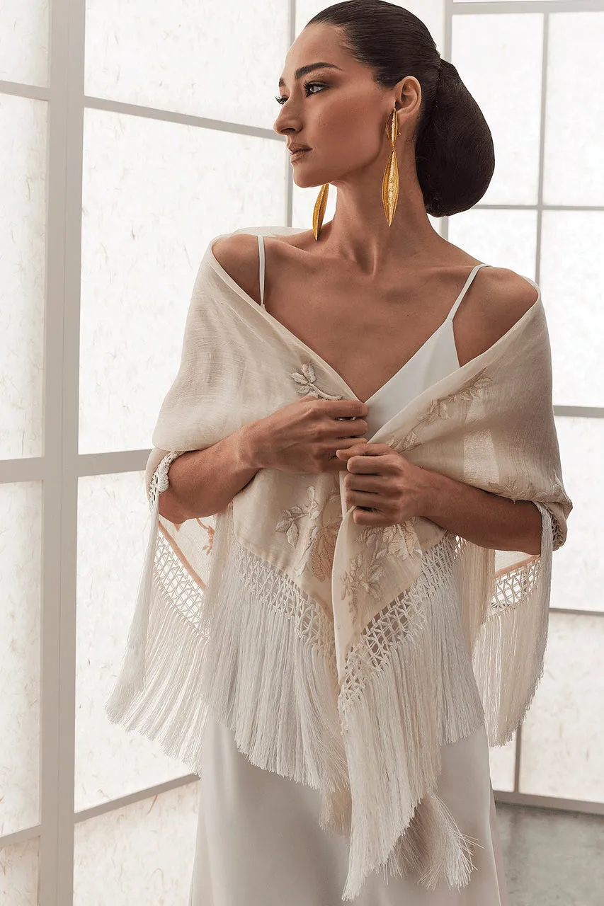 Couture Piña Embroidered Shawl