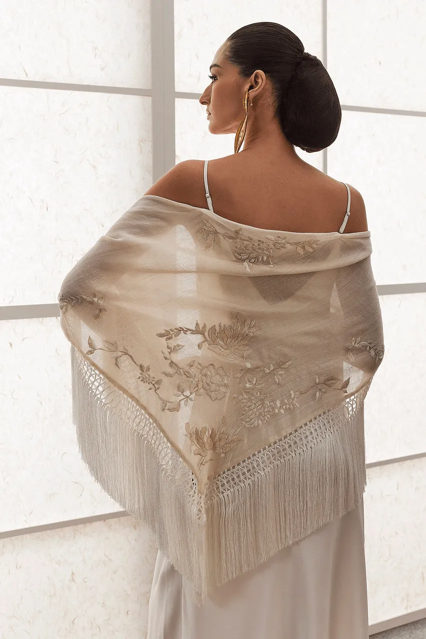 Couture Piña Embroidered Shawl