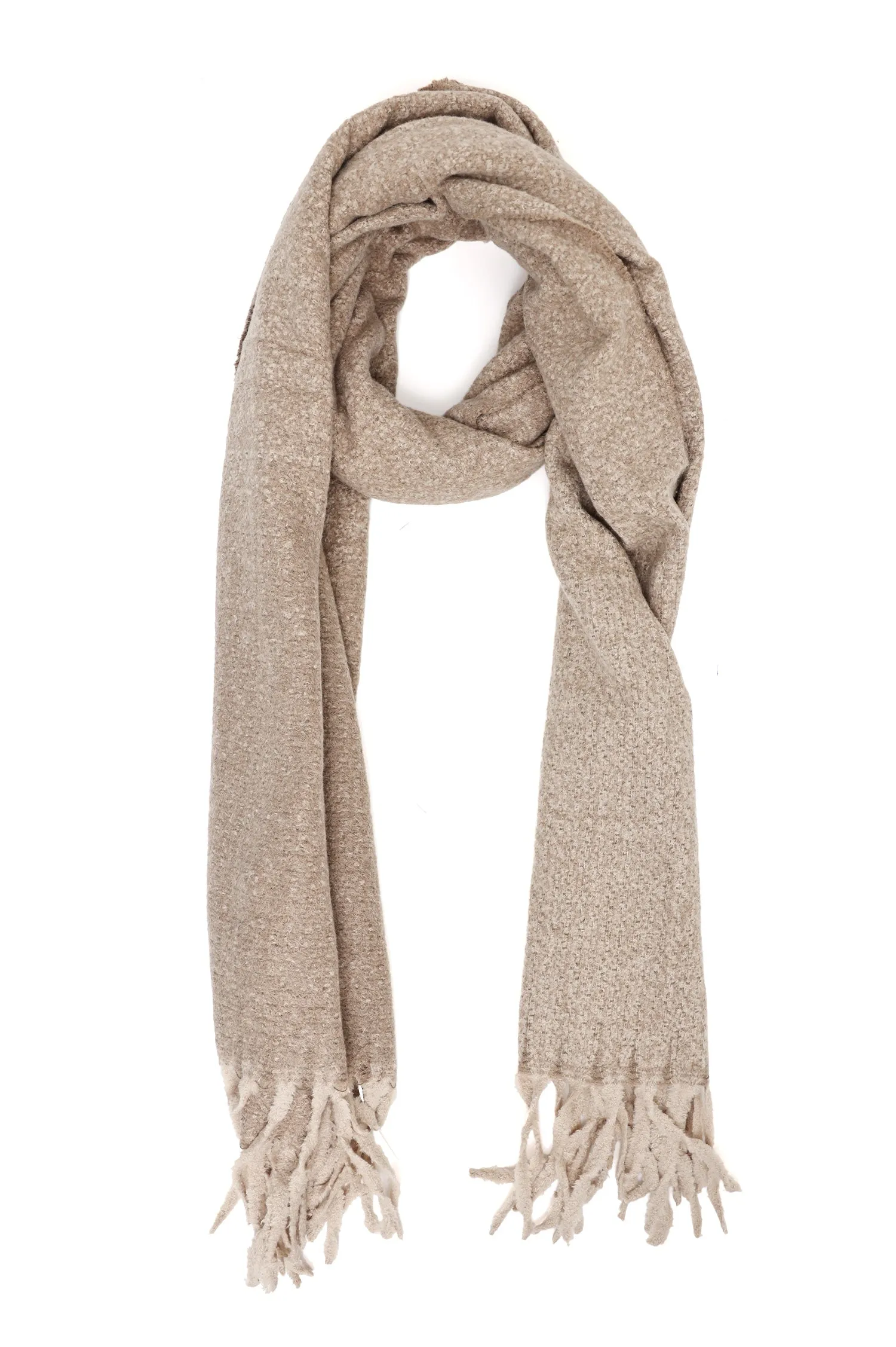 COZY TEXTURED FRINGE SCARF