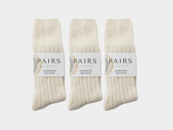 Cream Lambswool Bed Sock Collection