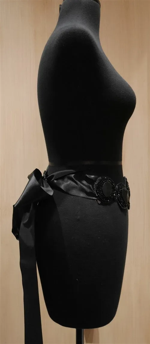 Erickson Beamon Black Jeweled Wide Belt