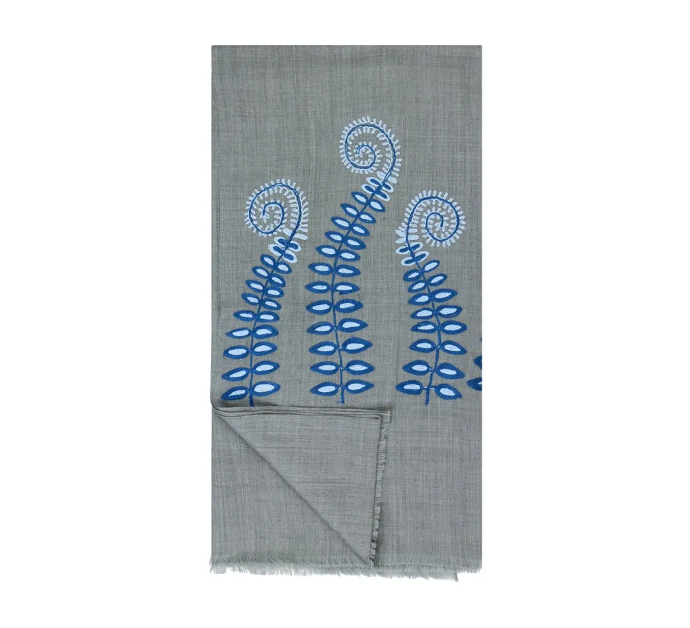 Fiddlehead Embroidery Stole