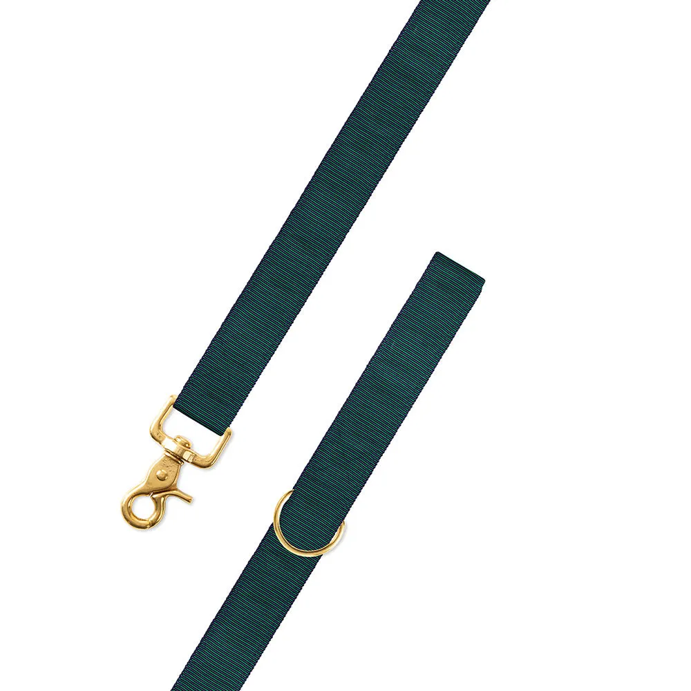 Green & Navy Grosgrain Ribbon Dog Leash