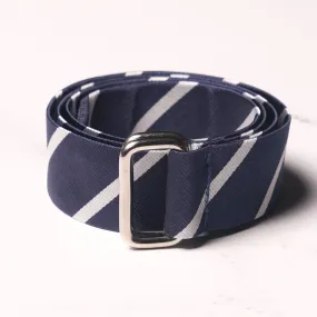 Harrison Limited D-Ring Ribbon Belt - Navy Stripe