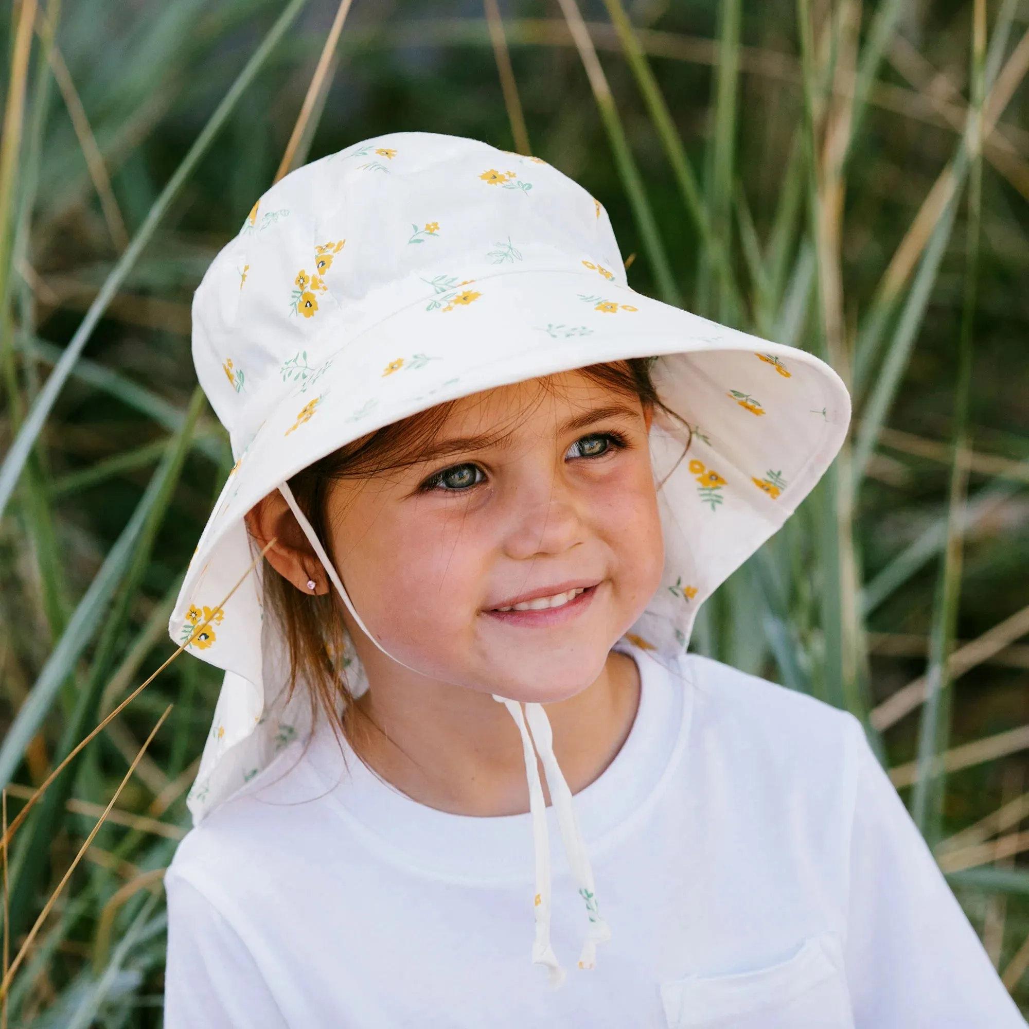 Jan & Jul Gro-With-Me Cotton Adventure Hat - Yellow Flower