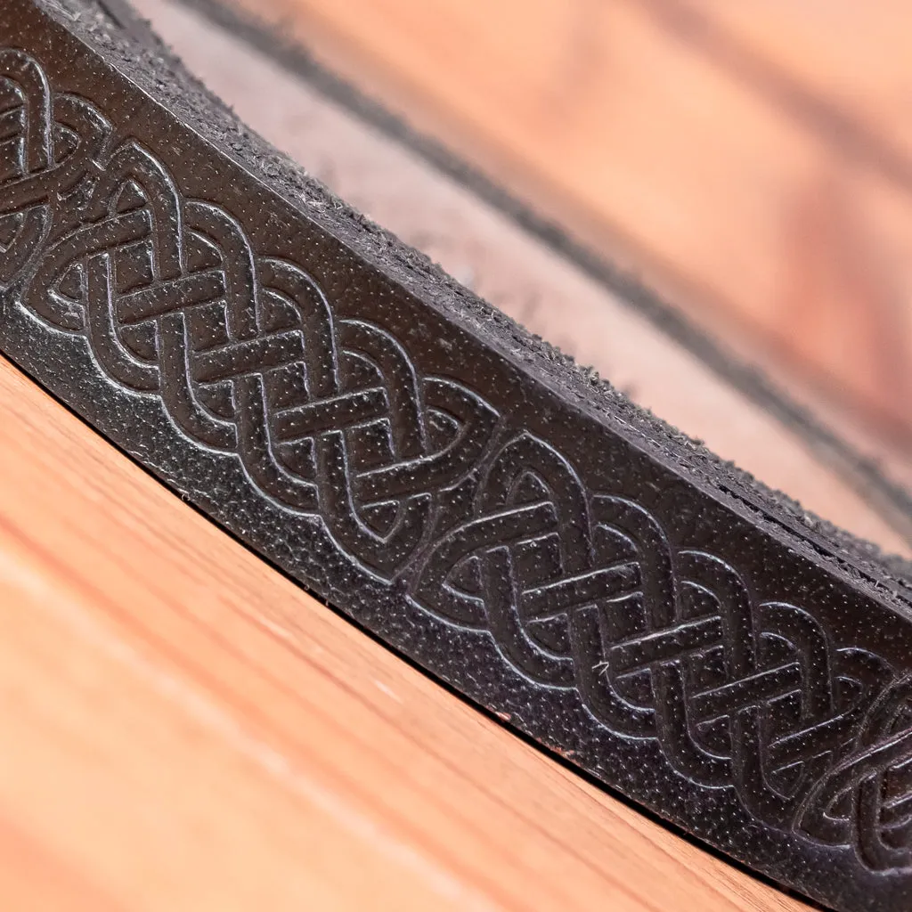 Knotwork Leather Belt (Black or Brown)