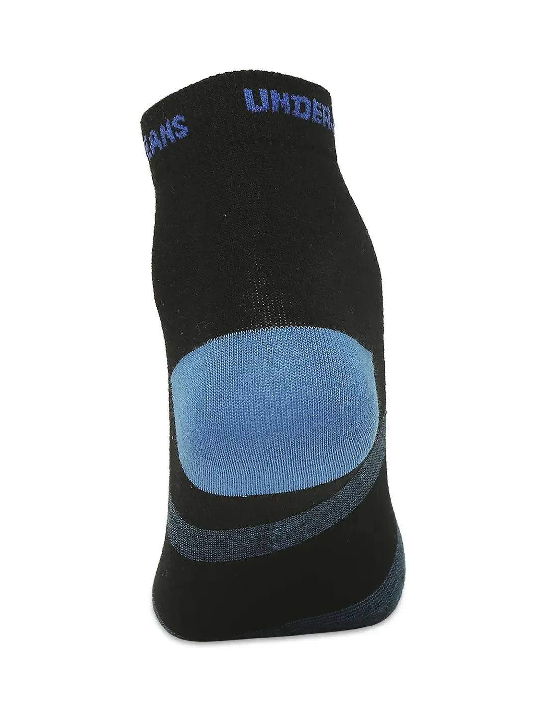 Men Premium Black Royal Blue & Sea Green Ankle Length Socks - Pack Of 2- Underjeans By Spykar