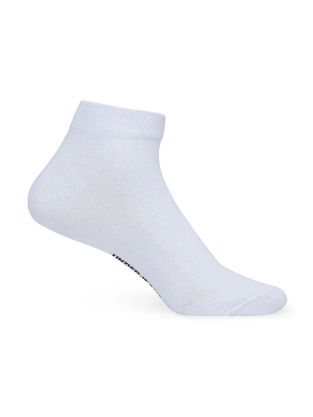 Men White & Navy Cotton Blend Sneaker Socks - Pack Of 2 - Underjeans By Spykar