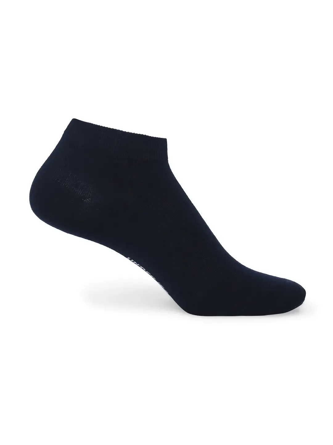 Men White & Navy Cotton Blend Sneaker Socks - Pack Of 2 - Underjeans By Spykar