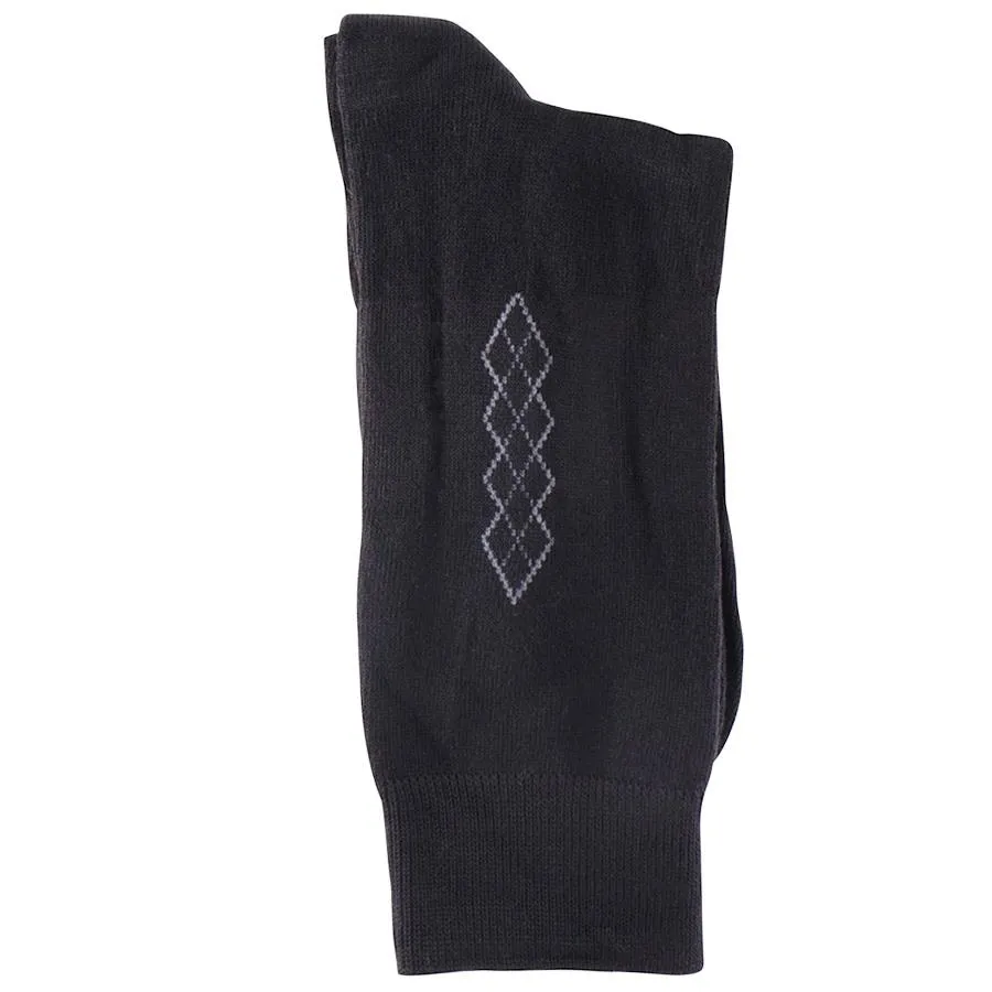 Mens Florence Modal Medium Weight Argyle Black Socks