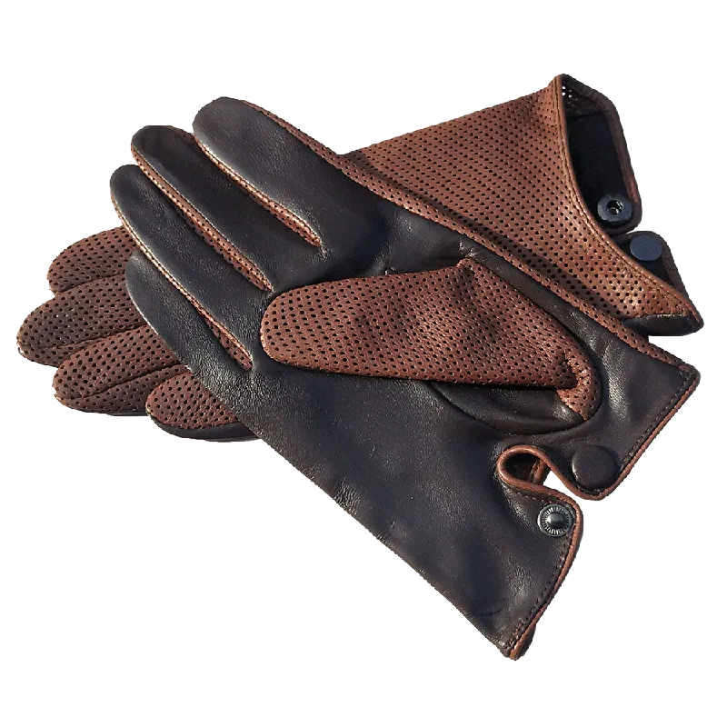 Men's Genuine Leather Gloves Breathable Soft Goatskin Driving Gloves