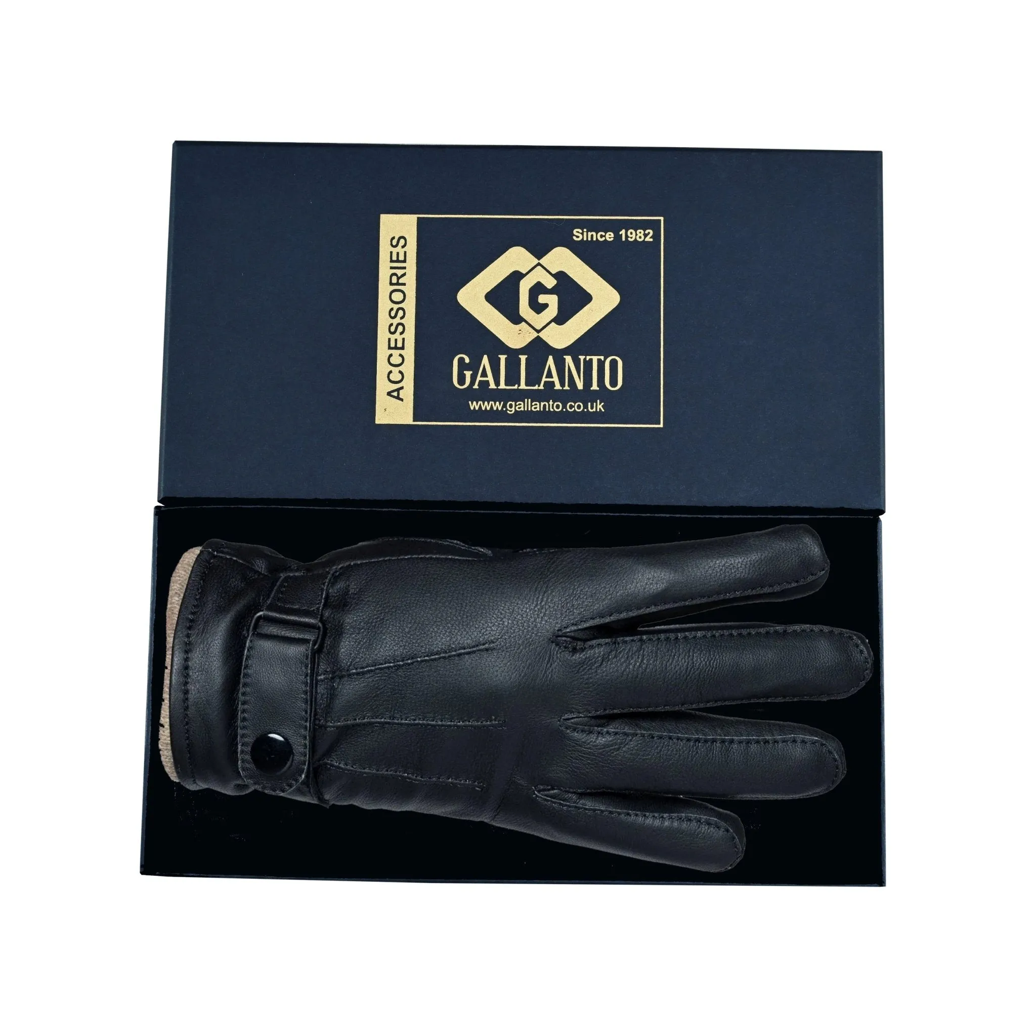 Mens Soft Leather Fashion Winter Gloves with touch finger tip in Black or Brown