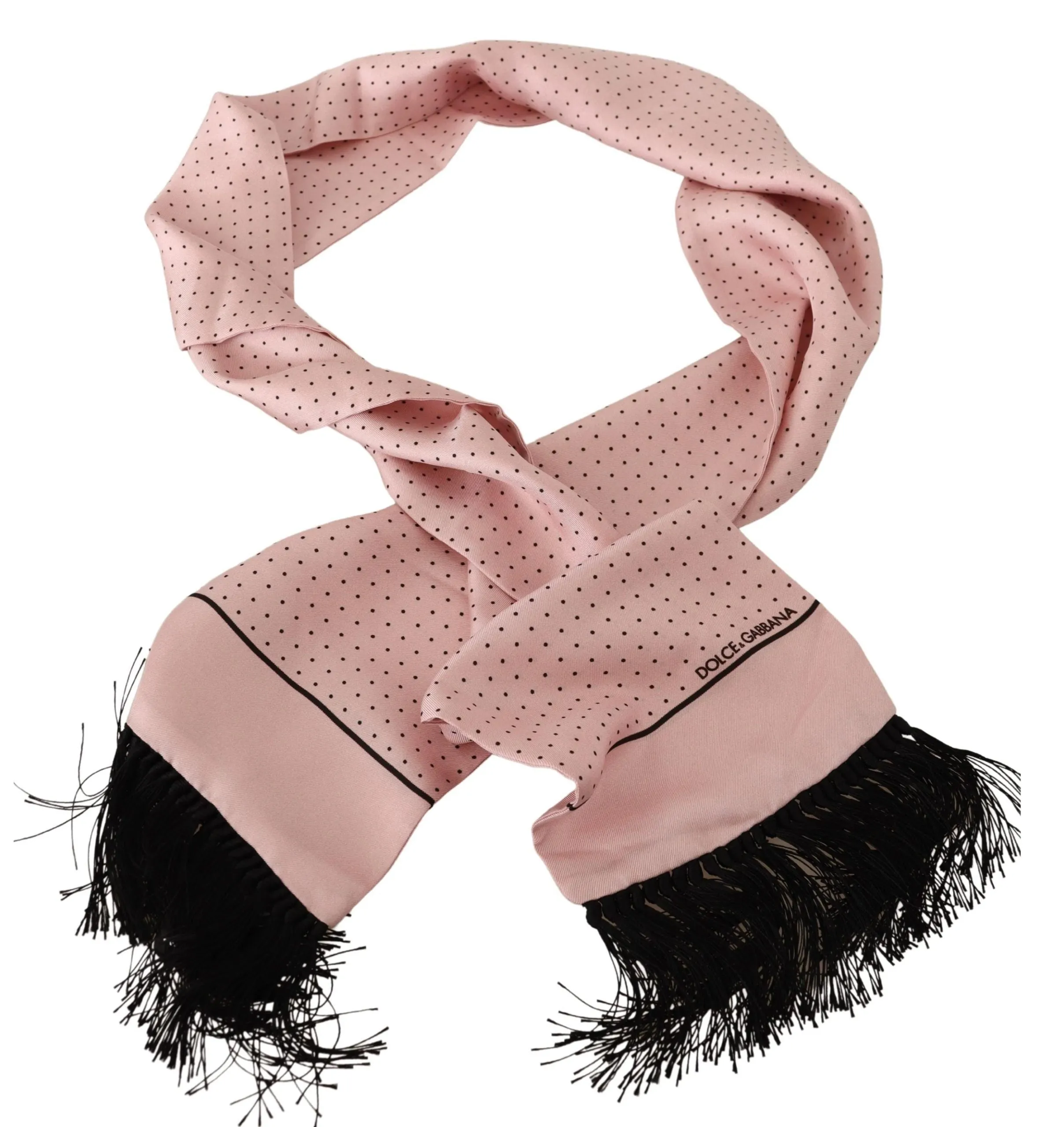 Pink Dotted 100% Silk Neck Wrap Shawl Scarf