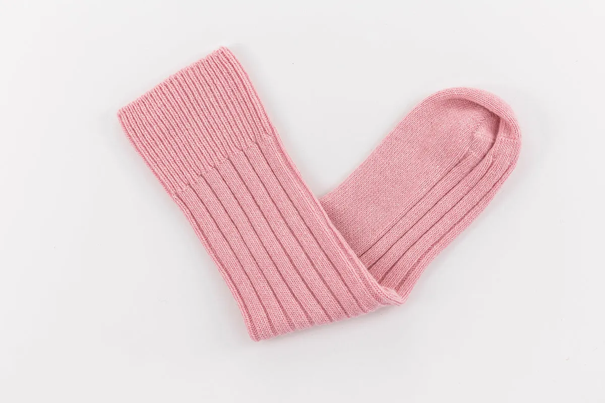 Pink Lambswool Bed Socks