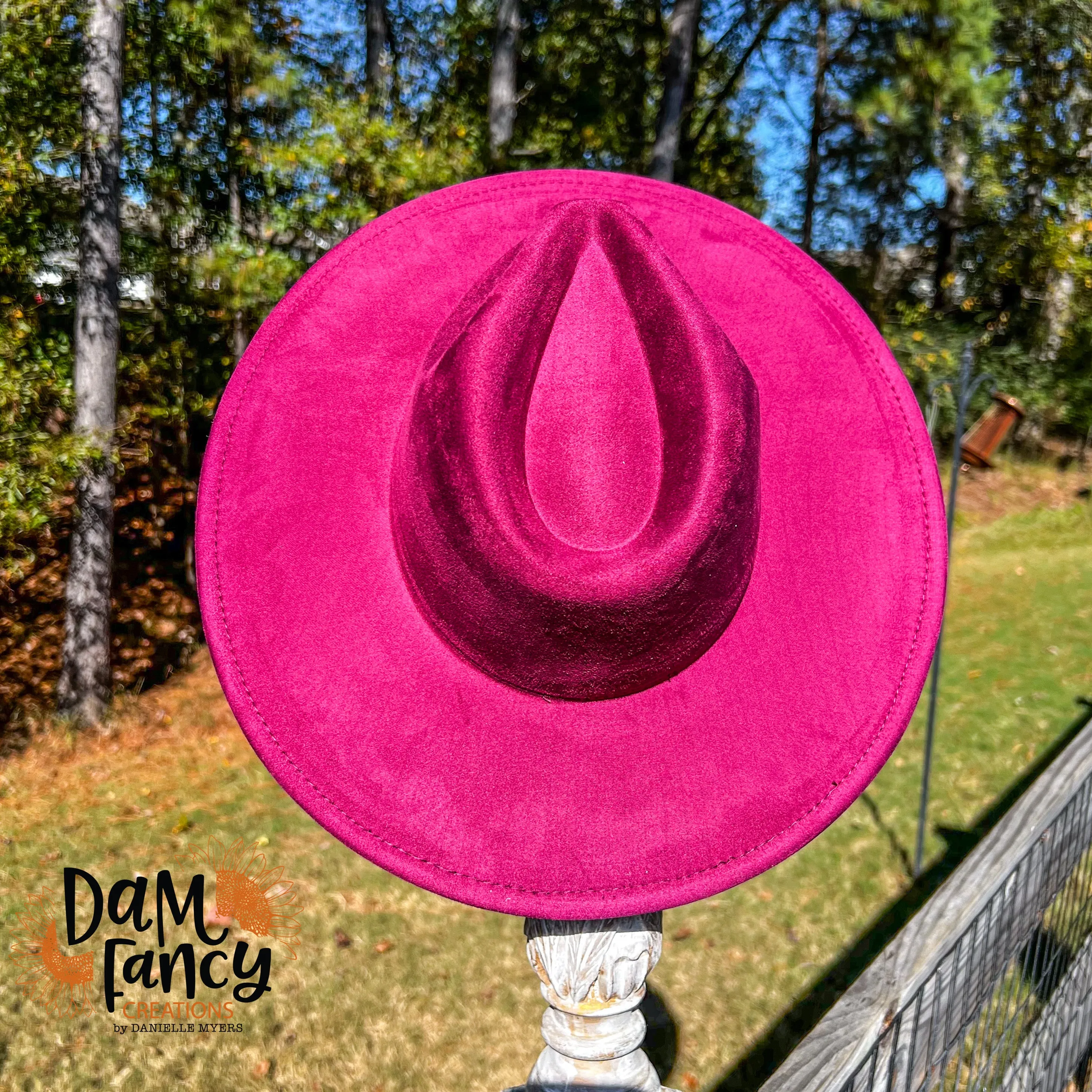 Plum Wide Brim Polyester Hat