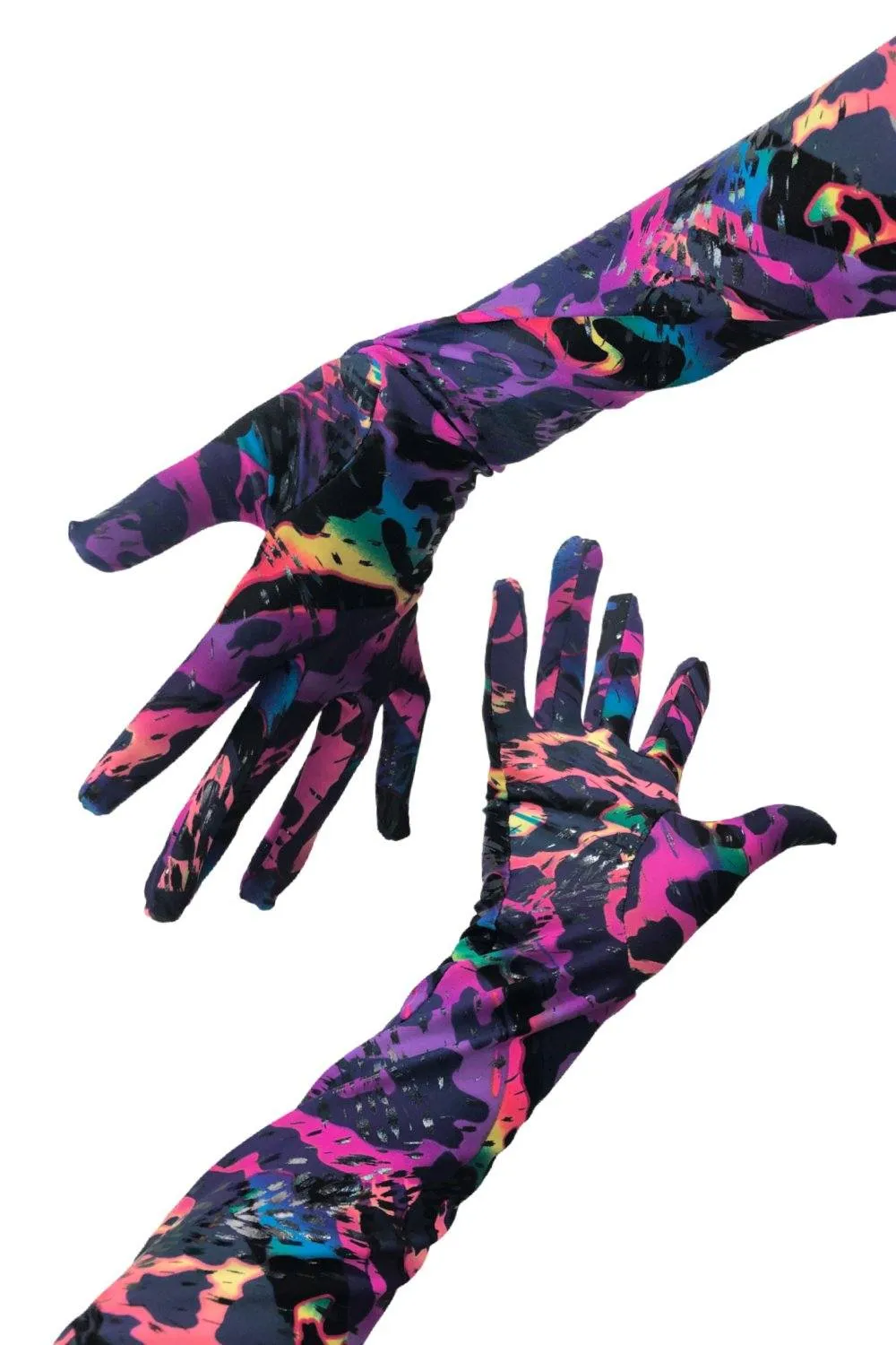 Rainbow Leopard Print Gloves