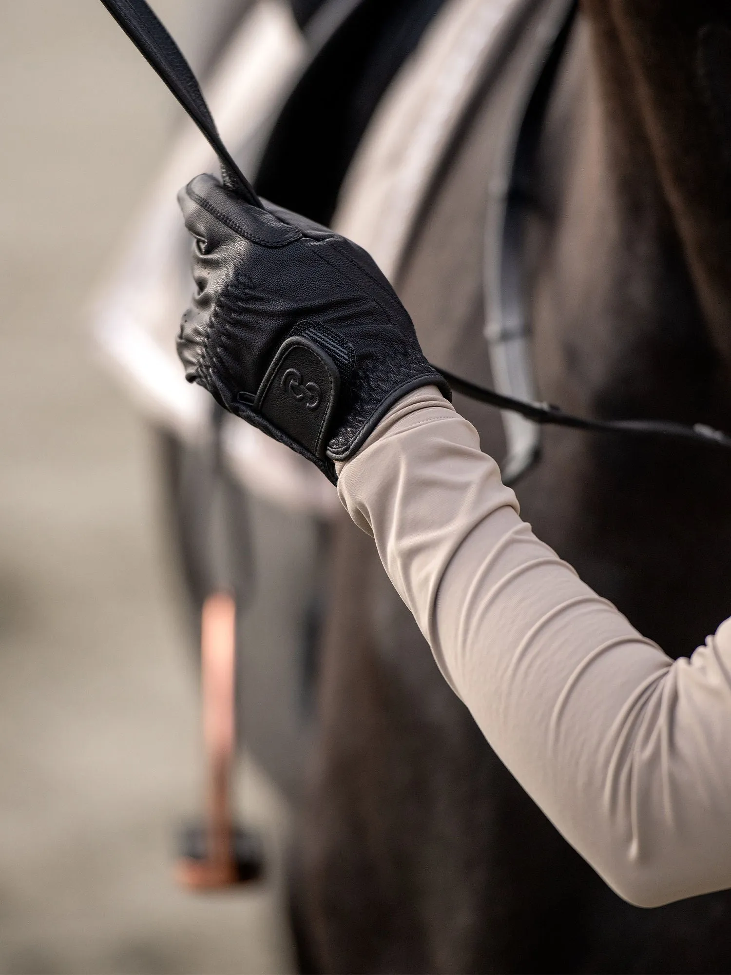 Riding Gloves Soft Leather, BLACK