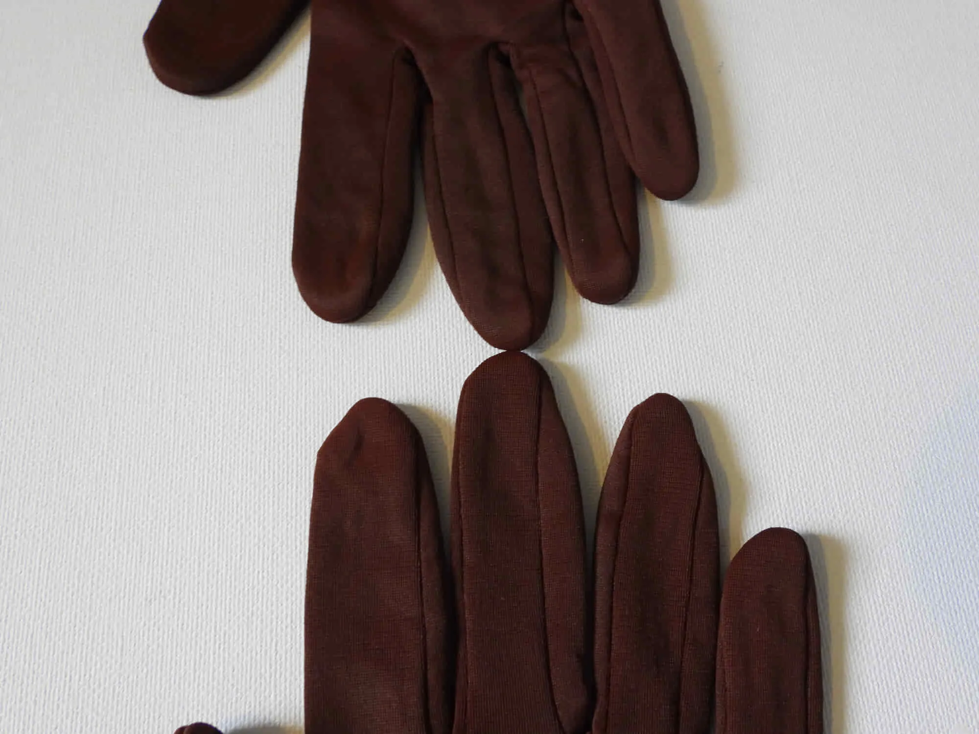 Short Brown Gloves With Fleecy Lining - Size 7