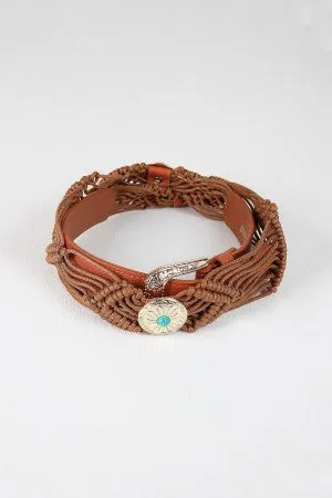 Strappy Cord Concho Belt