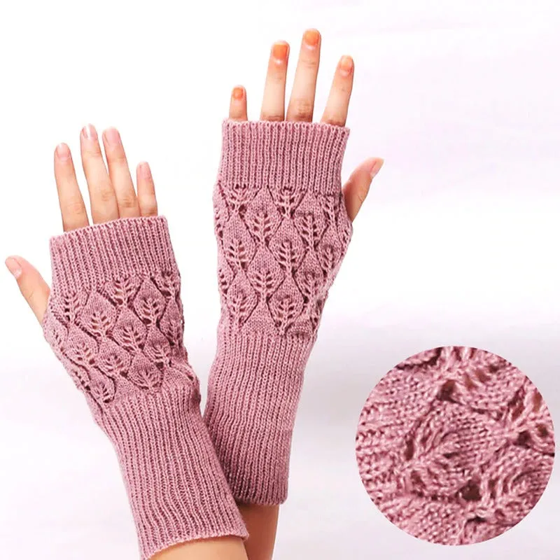 Stretchy Knitted Hand Warmer Fingerless Wrist Gloves