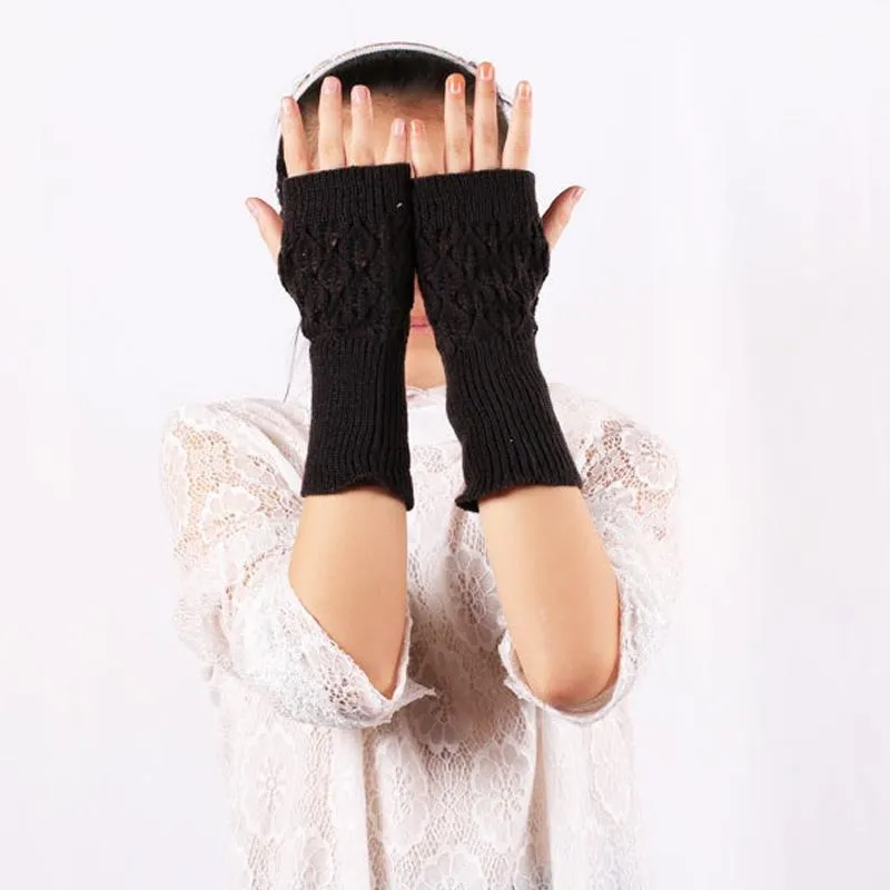 Stretchy Knitted Hand Warmer Fingerless Wrist Gloves