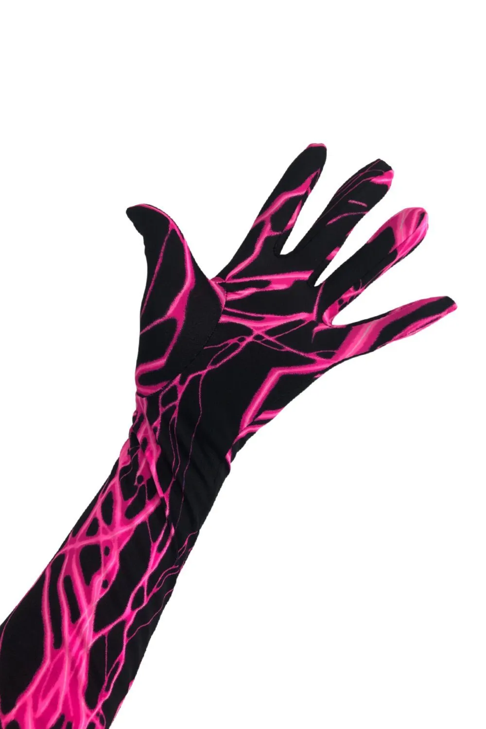 UV Glow Neon Pink Lightning Gloves