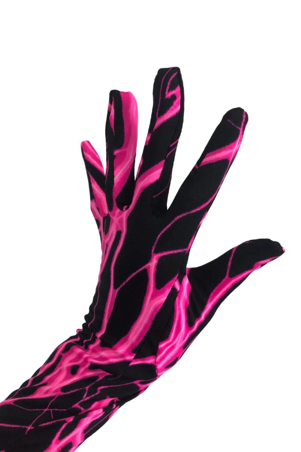 UV Glow Neon Pink Lightning Gloves