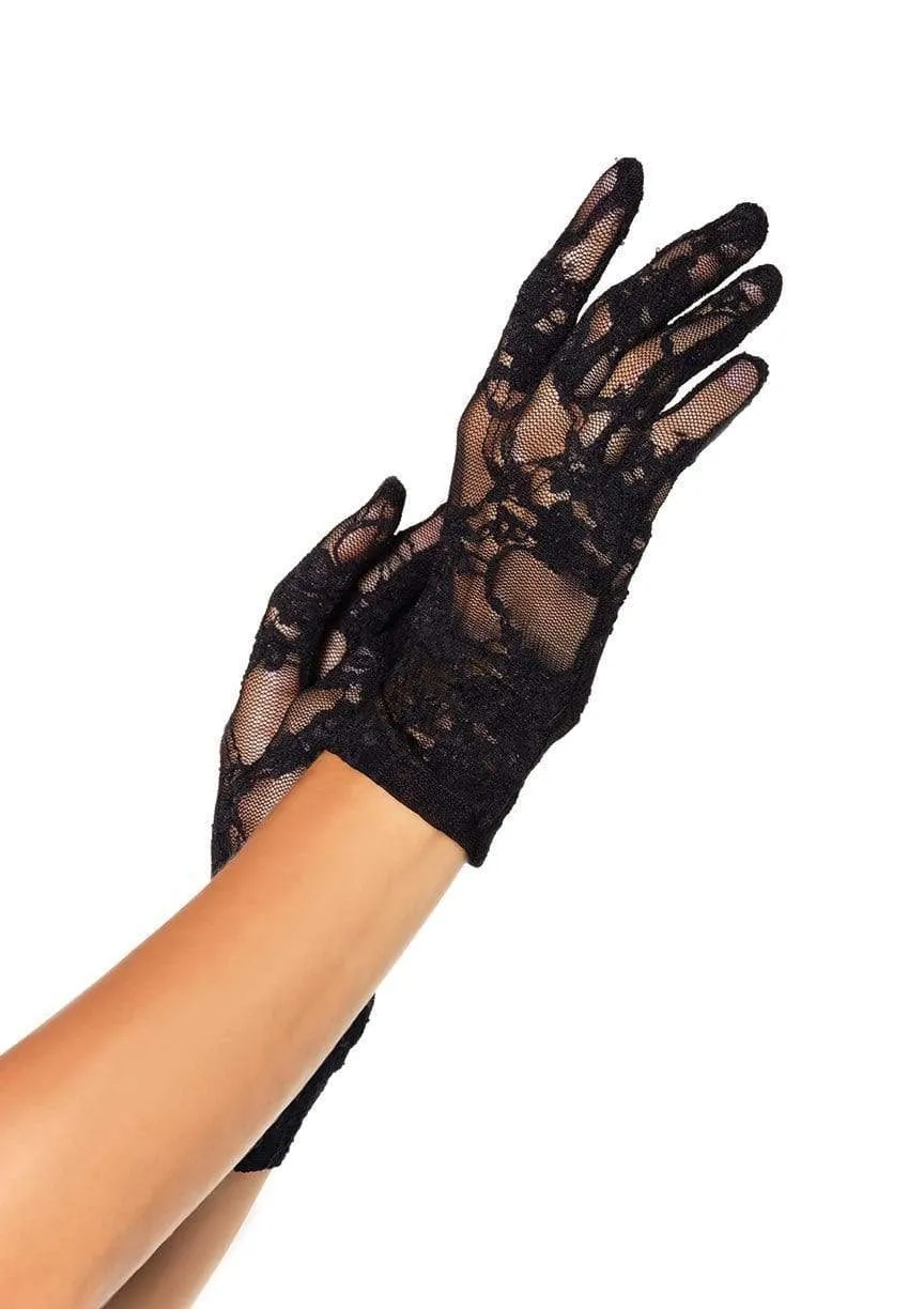 Wrist Length Lace Stretch Gloves